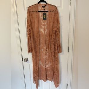 NWT Tan Lucky and Blessed Kimono Duster Size 3X